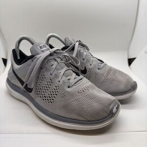 Nike Flex Run Size 6.5Y Athletic Shoe Gray Sneakers 2016 #834275-002
